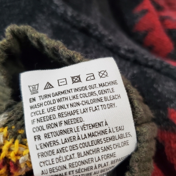 American Eagle Outfitters Men's Hooded Knit Pullover Aztec Design Sweater Xlg - Picture 11 of 11